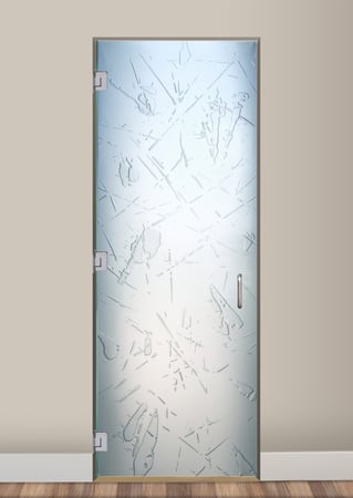 Interior Glass Door with Frosted Glass Patterns Spatter Large Design by Sans Soucie