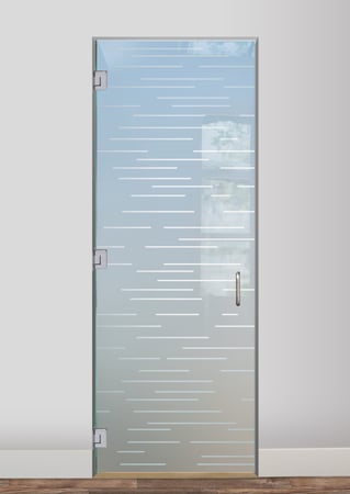 Interior Glass Door with Frosted Glass Geometric Finer Lines Design by Sans Soucie