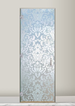 Interior Glass Door featuring Frosted Glass Design Etched Glass by Sans Soucie Art Glass with Custom Traditional Design Renaissance