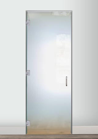Interior Glass Door featuring Frosted Glass Design Etched Glass by Sans Soucie Art Glass with Custom Abstract Design Fade Out