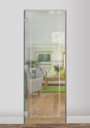 Interior Glass Door with Frosted Glass Traditional Florence Border Design by Sans Soucie