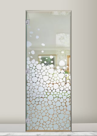 Interior Glass Door with Frosted Glass Patterns River Rock Design by Sans Soucie