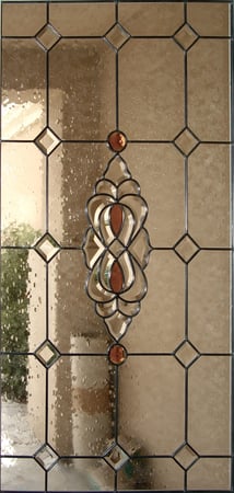 Door Glass Insert with a sandblast Frosted Glass Traditional Design Custom-Designed Decorative Etched Glass