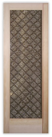Pantry Door with a Frosted Glass Seedy Squares Traditional Design for Semi-Private by Sans Soucie Art Glass