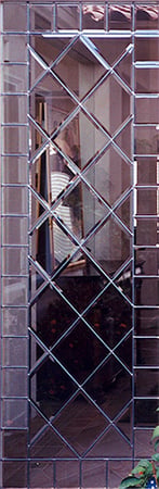 Door Glass Insert with Frosted Glass Traditional Beveled Squares Bordered Design by Sans Soucie