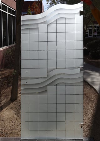 Partition with sandblast Frosted Glass Design Art Glass Featuring Sandblast Etched Glass by Sans Soucie