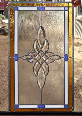 Window with a sandblast Frosted Glass Traditional Design Custom-Designed Decorative Etched Glass