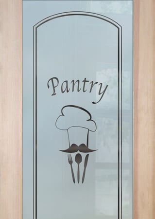 Pantry Door with sandblast Frosted Glass Design Art Glass Featuring Sandblast Etched Glass by Sans Soucie