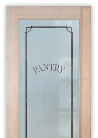 Pantry Door with sandblast Frosted Glass Design Art Glass Featuring Sandblast Etched Glass by Sans Soucie