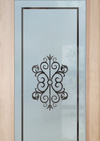 Pantry Door with Frosted Glass Wrought Iron Granada Design by Sans Soucie