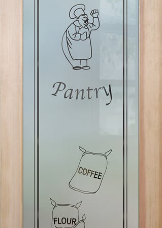Pantry Door with sandblast Frosted Glass Design Art Glass Featuring Sandblast Etched Glass by Sans Soucie