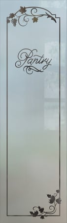 Pantry Insert with a Frosted Glass Grape Ivy Melany Grapes & Ivy Design for Semi-Private by Sans Soucie Art Glass