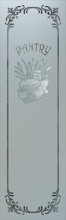 Pantry Insert with a Frosted Glass Apple Pie  Country Farmhouse Design for Semi-Private by Sans Soucie Art Glass