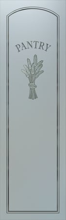 Pantry Insert showcasing a Frosted Glass Country Farmhouse Design with Sandblast Etched Glass Art by Sans Soucie Bundled Wheat Petite Design