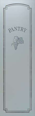 Pantry Insert featuring a Frosted Glass Grapes & Ivy Design Sandblast Etched Glass Grape Cluster Design by Sans Soucie