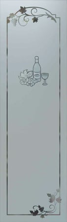 Pantry Insert featuring Frosted Glass Design Etched Glass by Sans Soucie Art Glass with Custom Grapes & Ivy Design Wine Tasting
