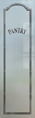 Pantry Insert with a sandblast Frosted Glass Geometric Design Custom-Designed Decorative Etched Glass