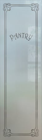 Pantry Insert with a sandblast Frosted Glass Traditional Design Custom-Designed Decorative Etched Glass