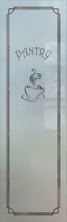 Pantry Insert featuring a Frosted Glass Whimsical Design Sandblast Etched Glass Espresso Design by Sans Soucie