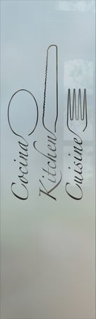 Pantry Insert with a sandblast Frosted Glass Traditional Design Custom-Designed Decorative Etched Glass
