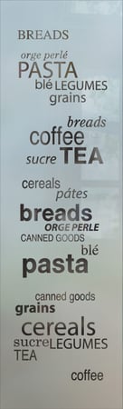Pantry Insert with Frosted Glass Sayings Pantry Goods a Design by Sans Soucie