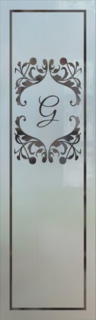Pantry Insert with a Frosted Glass Toulouse Monogram Traditional Design for Semi-Private by Sans Soucie Art Glass