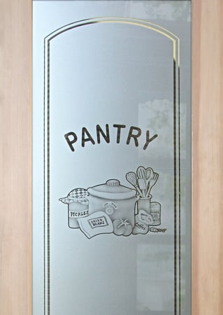 Pantry Door with sandblast Frosted Glass Design Art Glass Featuring Sandblast Etched Glass by Sans Soucie