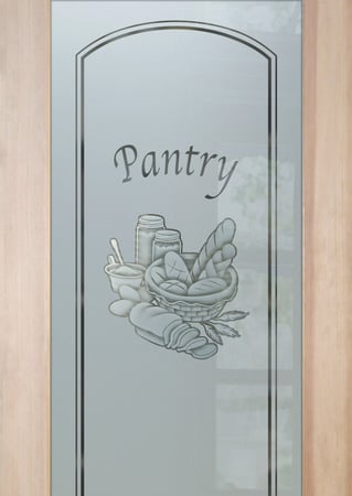 Pantry Door with sandblast Frosted Glass Design Art Glass Featuring Sandblast Etched Glass by Sans Soucie