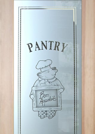 Pantry Door with sandblast Frosted Glass Design Art Glass Featuring Sandblast Etched Glass by Sans Soucie