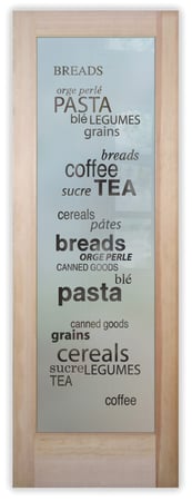 Pantry Door with Frosted Glass Sayings Pantry Goods a Design by Sans Soucie