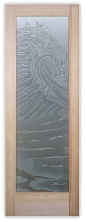 Bathroom Door with sandblast Frosted Glass Design Art Glass Featuring Sandblast Etched Glass by Sans Soucie