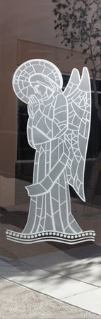 Door Glass Insert with sandblast Frosted Glass Design Art Glass Featuring Sandblast Etched Glass by Sans Soucie