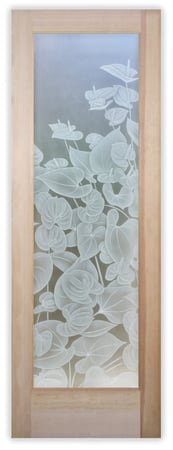 Pantry Door with sandblast Frosted Glass Design Art Glass Featuring Sandblast Etched Glass by Sans Soucie