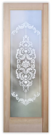 Pantry Door with Frosted Glass Traditional Damask Design by Sans Soucie