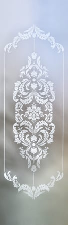 Door Glass Insert with Frosted Glass Traditional Damask Design by Sans Soucie