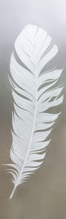 Door Glass Insert featuring a Frosted Glass Foliage Design Sandblast Etched Glass Feather Design by Sans Soucie
