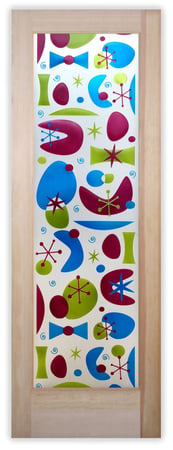 Pantry Door with Frosted Glass Geometric Jetsons Design by Sans Soucie