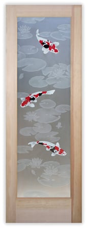 Pantry Door with sandblast Frosted Glass Design Art Glass Featuring Sandblast Etched Glass by Sans Soucie