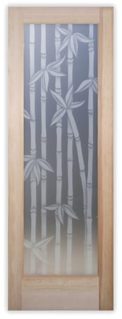 Pantry Door with Frosted Glass Asian Modern Bamboo Design by Sans Soucie