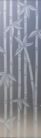 Door Glass Insert with Frosted Glass Asian Modern Bamboo Design by Sans Soucie