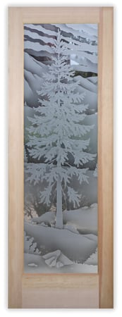 Pantry Door with Frosted Glass Trees Oregon Design by Sans Soucie