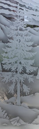 Door Glass Insert with Frosted Glass Trees Oregon Design by Sans Soucie