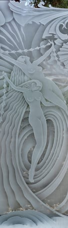 Door Glass Insert with sandblast Frosted Glass Design Art Glass Featuring Sandblast Etched Glass by Sans Soucie