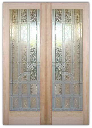 Interior Door with sandblast Frosted Glass Design Art Glass Featuring Sandblast Etched Glass by Sans Soucie