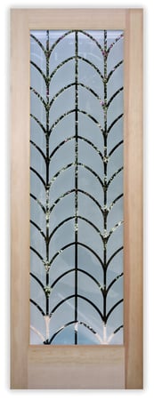 Front Door featuring Frosted Glass Design Etched Glass by Sans Soucie Art Glass with Custom Patterns Design Tiffany