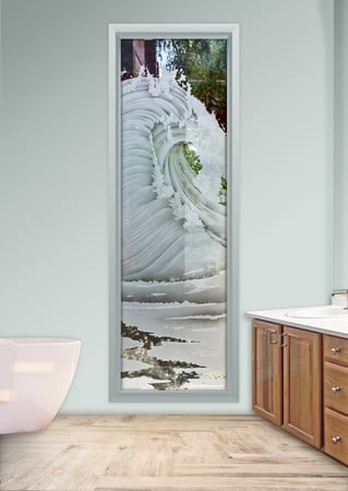 Window with sandblast Frosted Glass Design Art Glass Featuring Sandblast Etched Glass by Sans Soucie