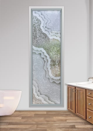 Window with Frosted Glass Abstract Metamorphosis Design by Sans Soucie