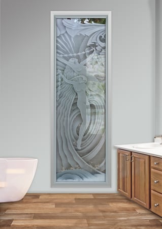 Window with sandblast Frosted Glass Design Art Glass Featuring Sandblast Etched Glass by Sans Soucie