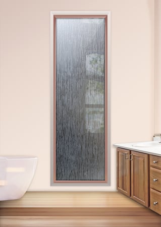 Window with a Frosted Glass Tree Bark Patterns Design for Semi-Private by Sans Soucie Art Glass