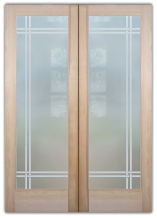Pantry Door with sandblast Frosted Glass Design Art Glass Featuring Sandblast Etched Glass by Sans Soucie